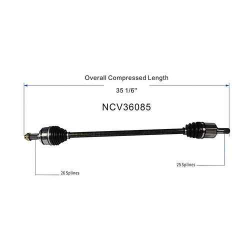 Front Right CV Axle Shaft Assembly Compatible with 2009-2014 Fit FWD Manual Trans CV Joint Replace 44305-TK6-A50 44305-TK6-A60 11350096 66-4269 60-4269 11449N 14204N 91464 94-6118 44305-TF0-N20