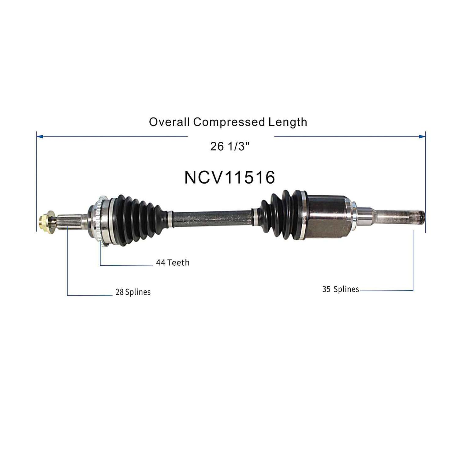 Front Left CV Axle Shaft Assembly Compatible with Ford Models 2010-2012 Fusion Fit for Mercury Models 2010-2011 Milan CV Joint Replace AE5Z-3A427-F FD-8-8653A 60-2250 10857728 NCV512000 AE5Z-3A427-C