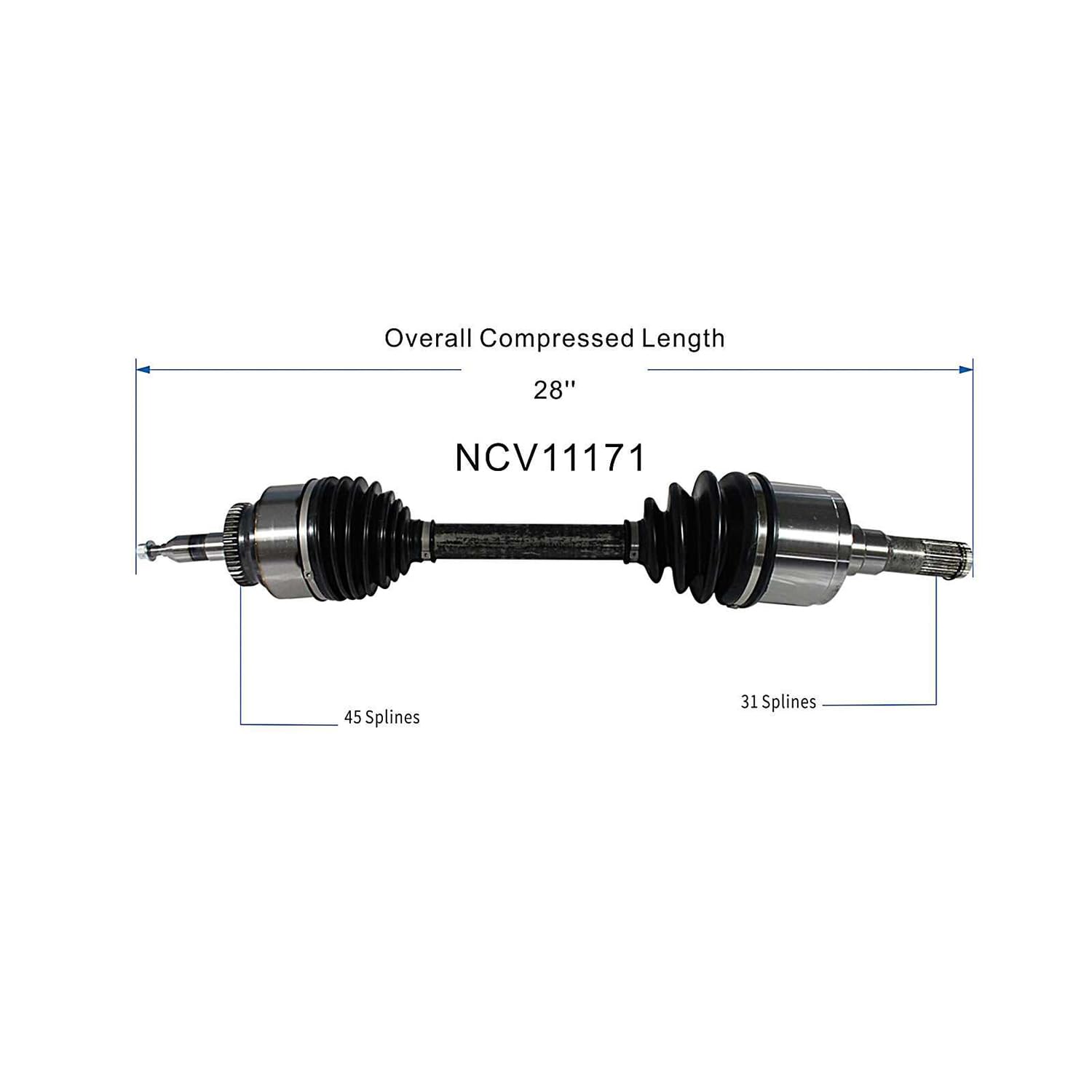 Front Left CV Axle Shaft Assembly Compatible with Ford Models 2010-2014 F-150 SVT Raptor 4WD Drive Side CV Joint Replace AL3Z-3A427-A AL3Z-3A427-B AL3Z-3A427-C 60-2277 60-2777 B14396N FD-8273