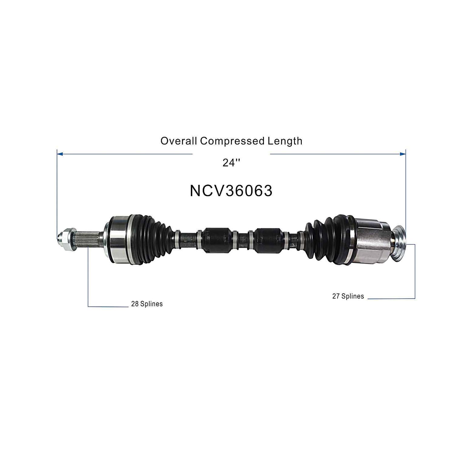 Front Right CV Axle Shaft Assembly Compatible with Honda Models 2016-2021 Civic CV Joint Replace 14290N 14795N B9797N 44305-TBC-A51