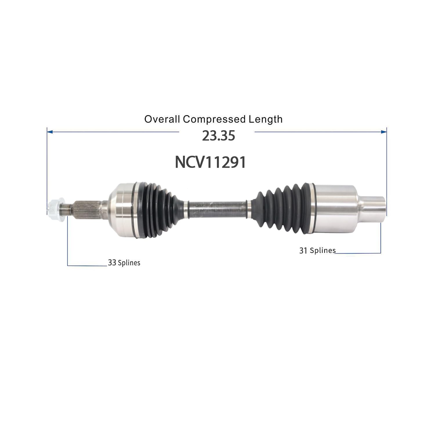 Front Right CV Axle Shaft Assembly Compatible with Ford Models 2022 2023 2024 F-150 Front Passenger Side Shaft 801443 NL3Z-3A428-C NL3Z-3A428-A NCV11291