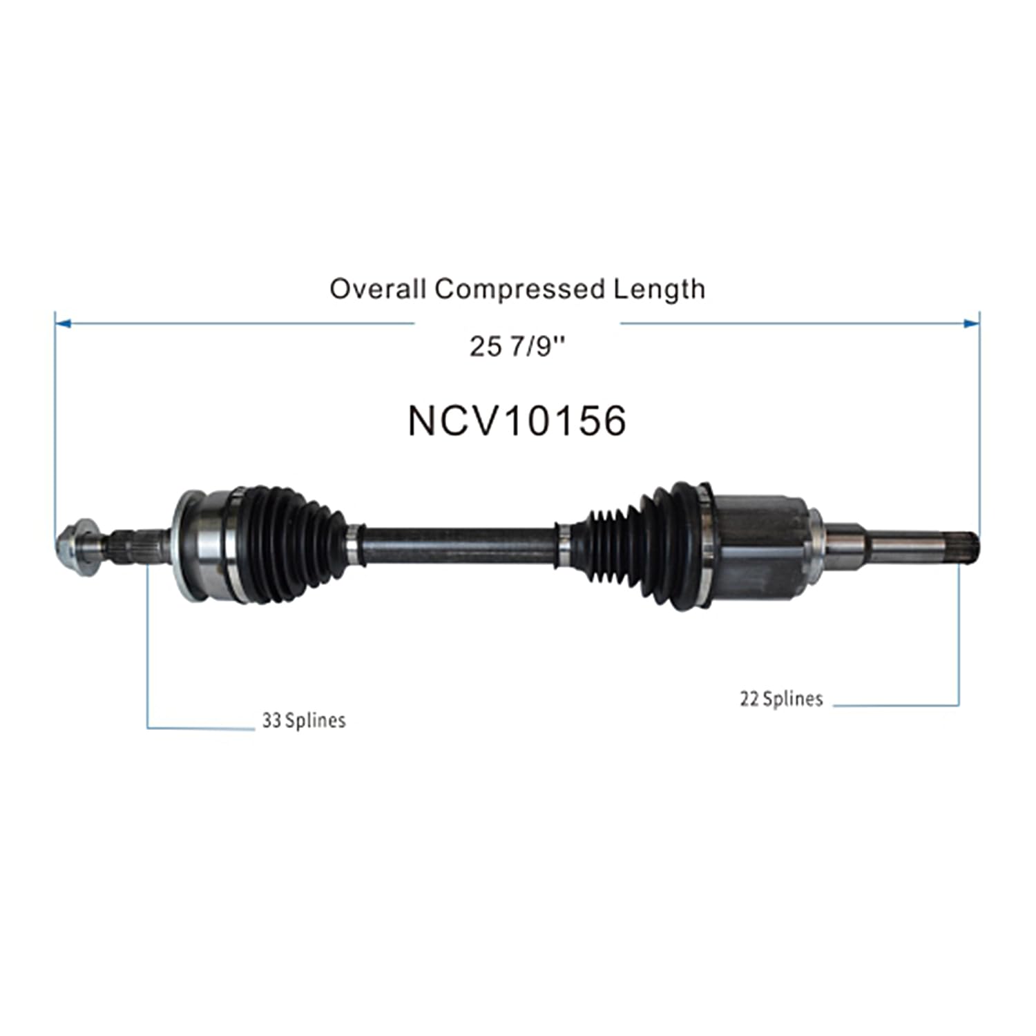 Front Left CV Axle Shaft Assembly Compatible with Chevrolet Models 2016-2019 Cruze CV Joint Replace 39054040 GM-8381 14804N 66-1647 80-0919 39001237