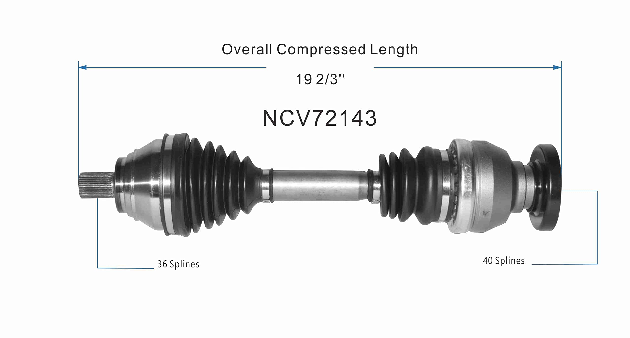 MAXFAVOR CV Axle Front FWD Compatible with Volkswagen Tiguan 2009-2016 L4 1.4L/2.0L Manual Trans, A Pair CV Axle Joint Shaft Assembly, Driver and Passenger Side
