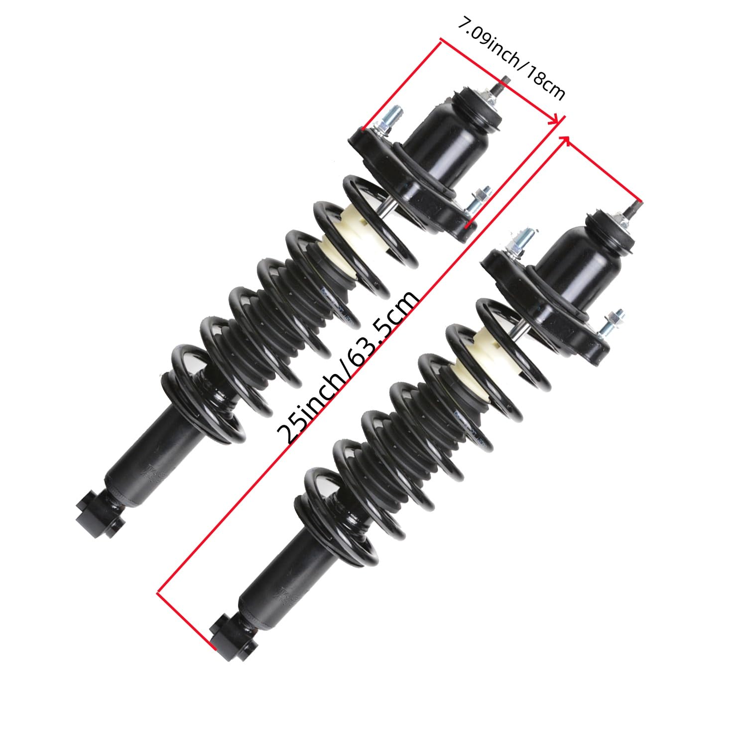 Maxfavor Struts Shock Absorbers for Dodge Caliber 2007-2012, 2 Complete Front Struts w/Coil Spring, 2 Rear Shock Absorbers Assembly Replacement 172401