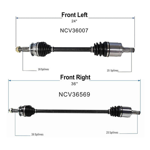 Front Pair CV Axle Shaft Assembly Compatible with Honda Models 2012-2015 Civic CV Joint Replace 44305-TR3-A61 44305-TR3-A62 44306-TR0-A02 12452538 66-4323 14722N 91840 94-1147 NCV36007 44305-TR3-A52