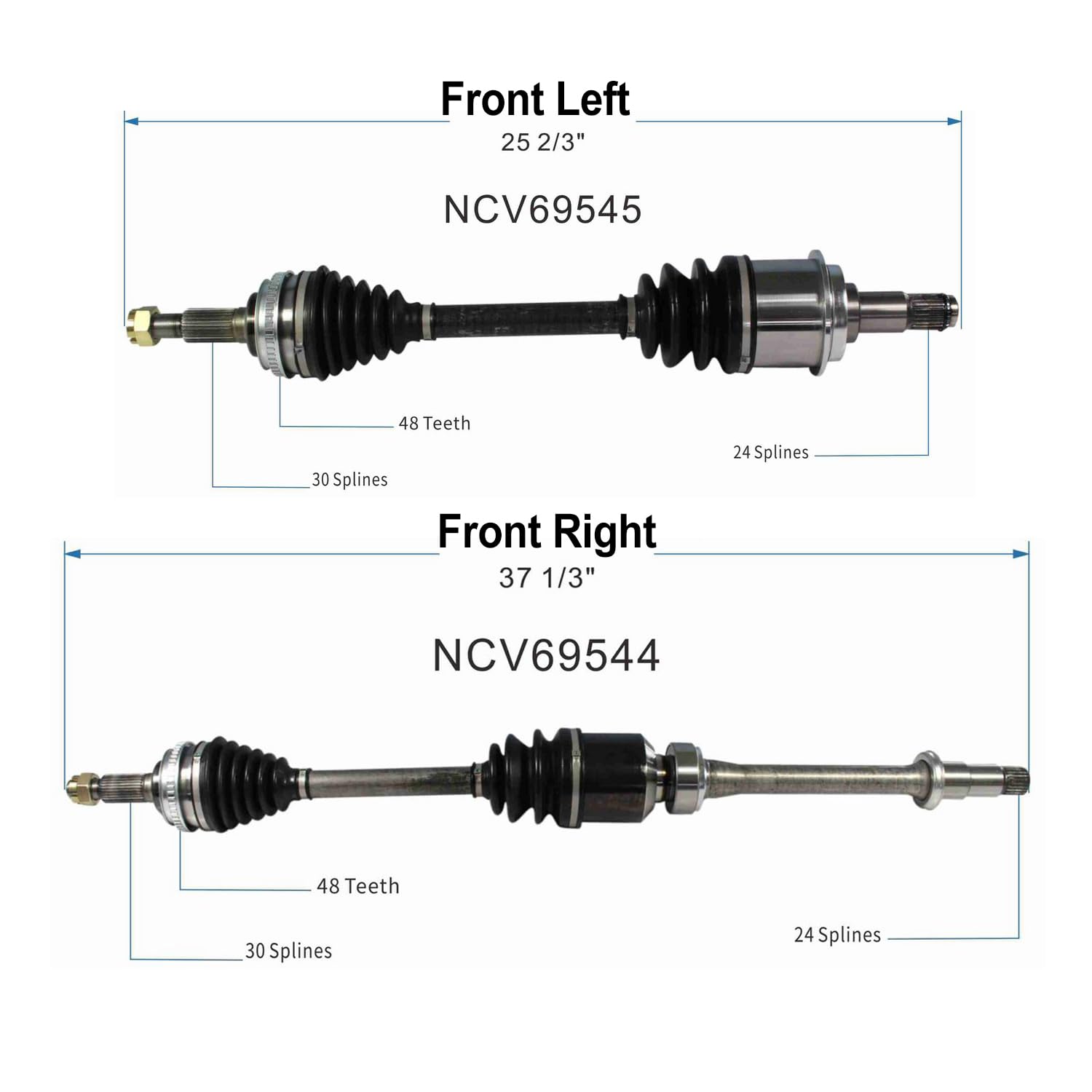 Maxfavor CV Axles delanteros para Toyota Avalon 1997-2004, Camry 1997-2001, Sienna 1998-2003, Solara 1999-2003, para Lexus ES300 1997-2003 CV Axle Assembly 3.0L FWD – lado del pasajero delantero y