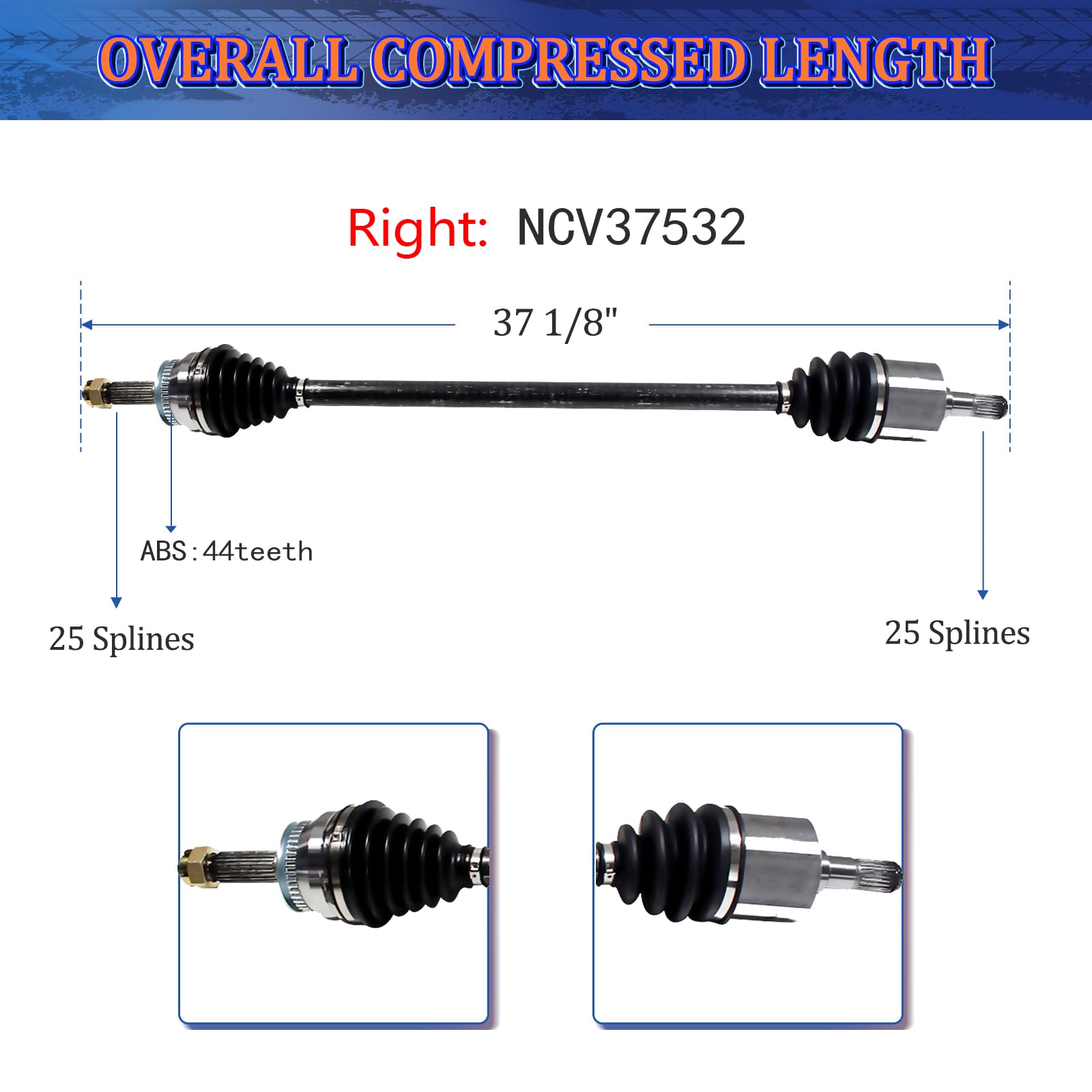 Conjunto de 2 ejes de junta CV para Hyundai Elantra GT GLS Standard Trans 2.0 L