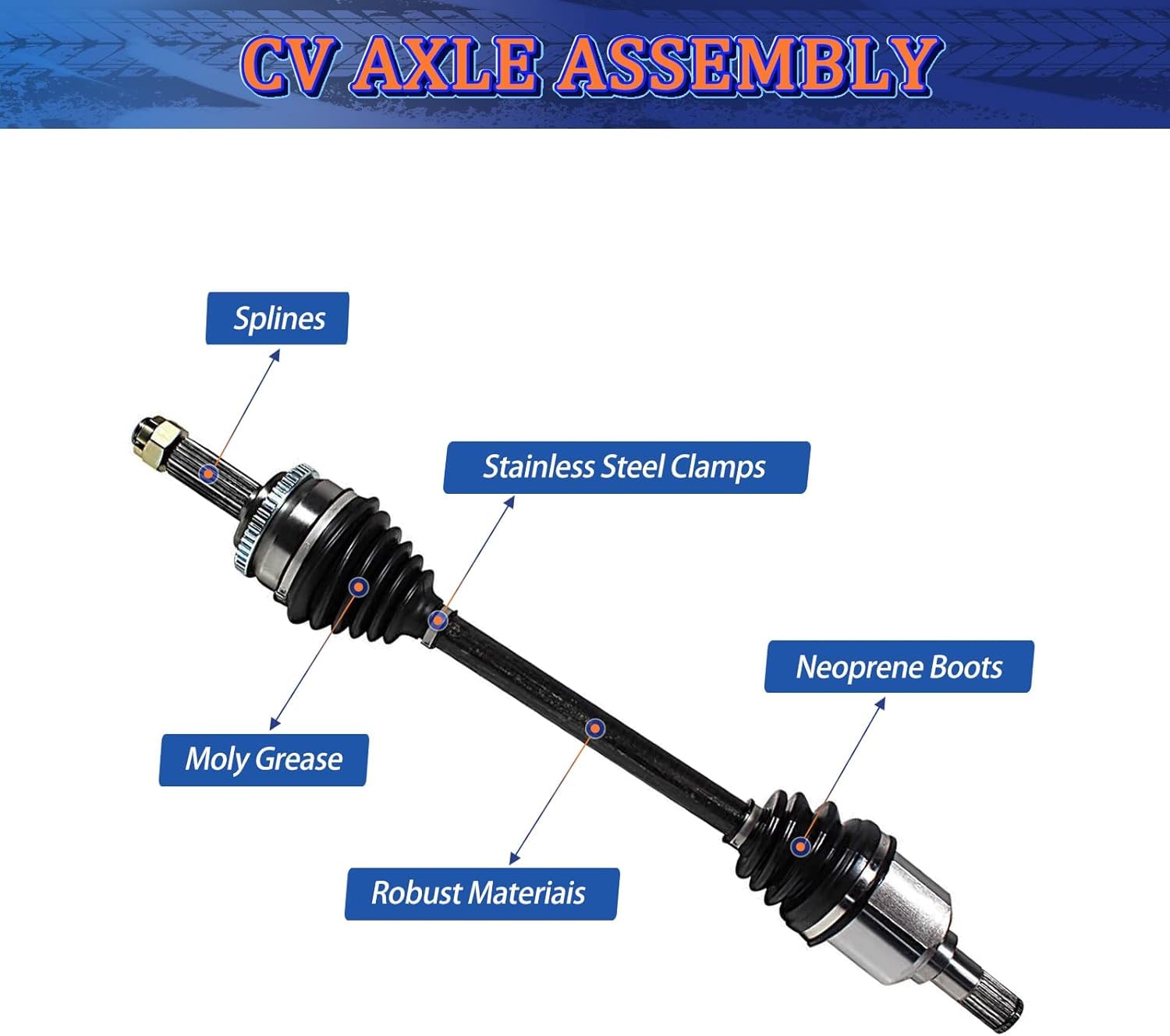 Conjunto de eje de junta CV para Honda Accord EX EX-R LX SE Auto Trans 2.3L, 2 unidades