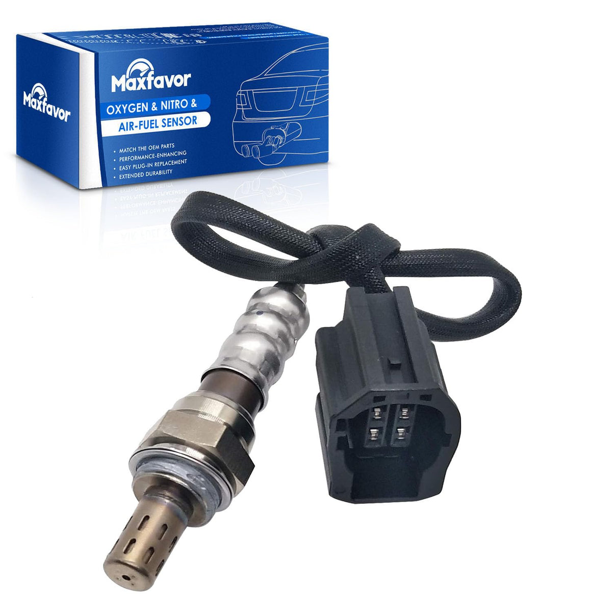 Maxfavor 234-4391 Downstream O2 Oxygen Sensor Replacement for 2010 2011 2012 2013 Mazda 3 L4-2.3L 02 Sensor Replace# 61563-36 L34B18861B L34B18861A 18073 75-4390 24442