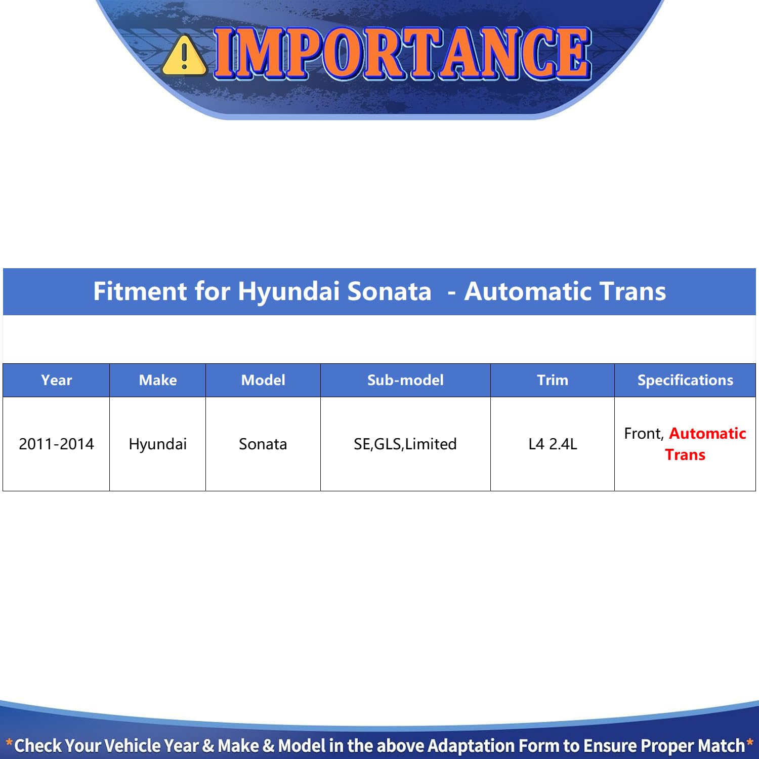 MAXFAVOR Front Left CV Axle Shaft Assembly Replacement for Hyundai Sonata GLS SE Limited 2.4L 2011 2013 2012 2014