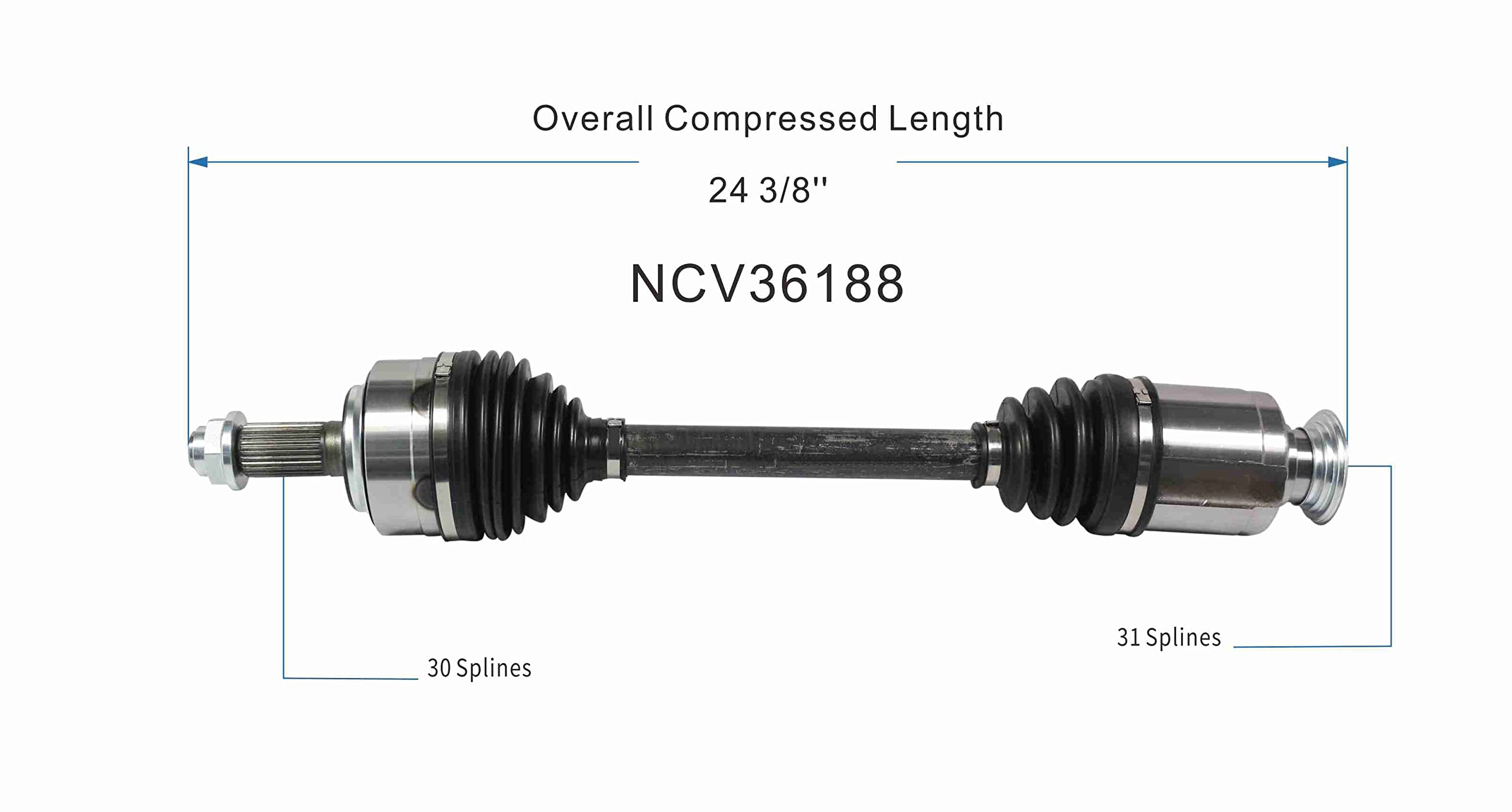 MAXFAVOR CV Axle Front FWD Compatible with Honda Accord 2015-2017 V6 3.5L Auto Trans/Manual Trans, A Pair CV Axle Joint Shaft Assembly, Driver & Passenger Side