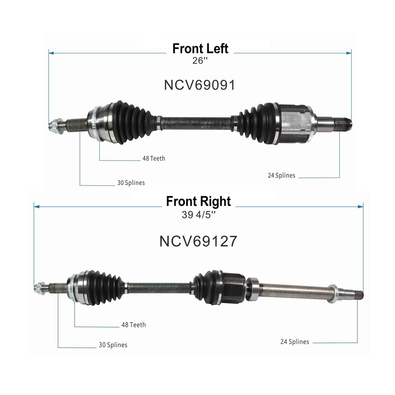 Maxfavor CV Axle Joint Assembly 2 Pcs Front Left Right (Driver Passenger) Side Compatible With Toyota Highlander Hybrid XLE Limited LE Sport Utility 4-Door 3.5L 2014 2015 2016 2017 2018 2019
