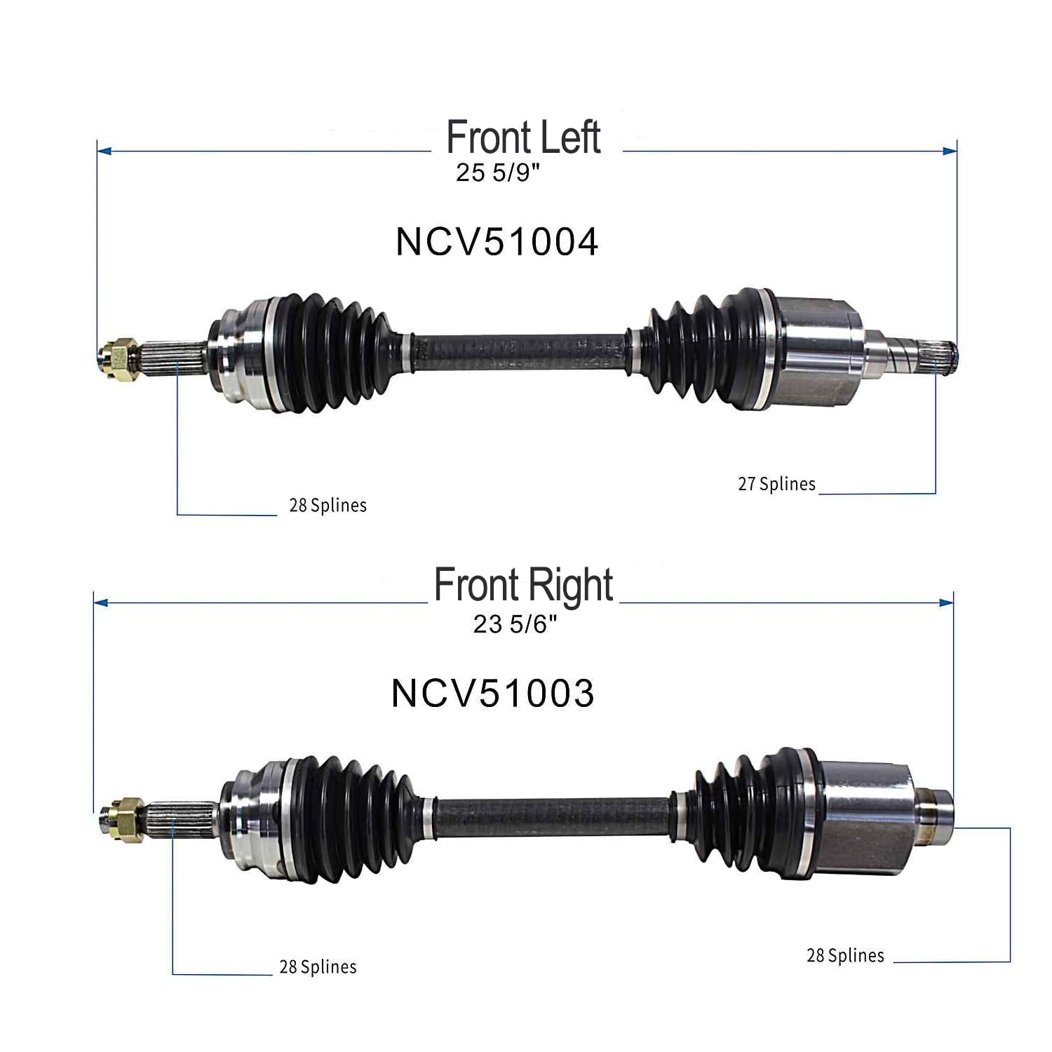 Maxfavor CV Axle Front fit for Mitsubishi Outlander 2008 2009 2010 2011 2012 2013, SE ES LS XLS Base Sport 2.4L FWD, CV Joint Axle Shaft Assembly Front Driver Passenger Side