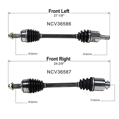 Front Pair CV Axle Shaft Assembly Compatible with 2008-2012 Accord EX, EX-L V6-3.5L FWD Auto Trans Manual Trans CV Joint Replace 44305-TA1-A00 44306-TA1-A00 19342844 10857662 66-4255 44305-T7W-A93