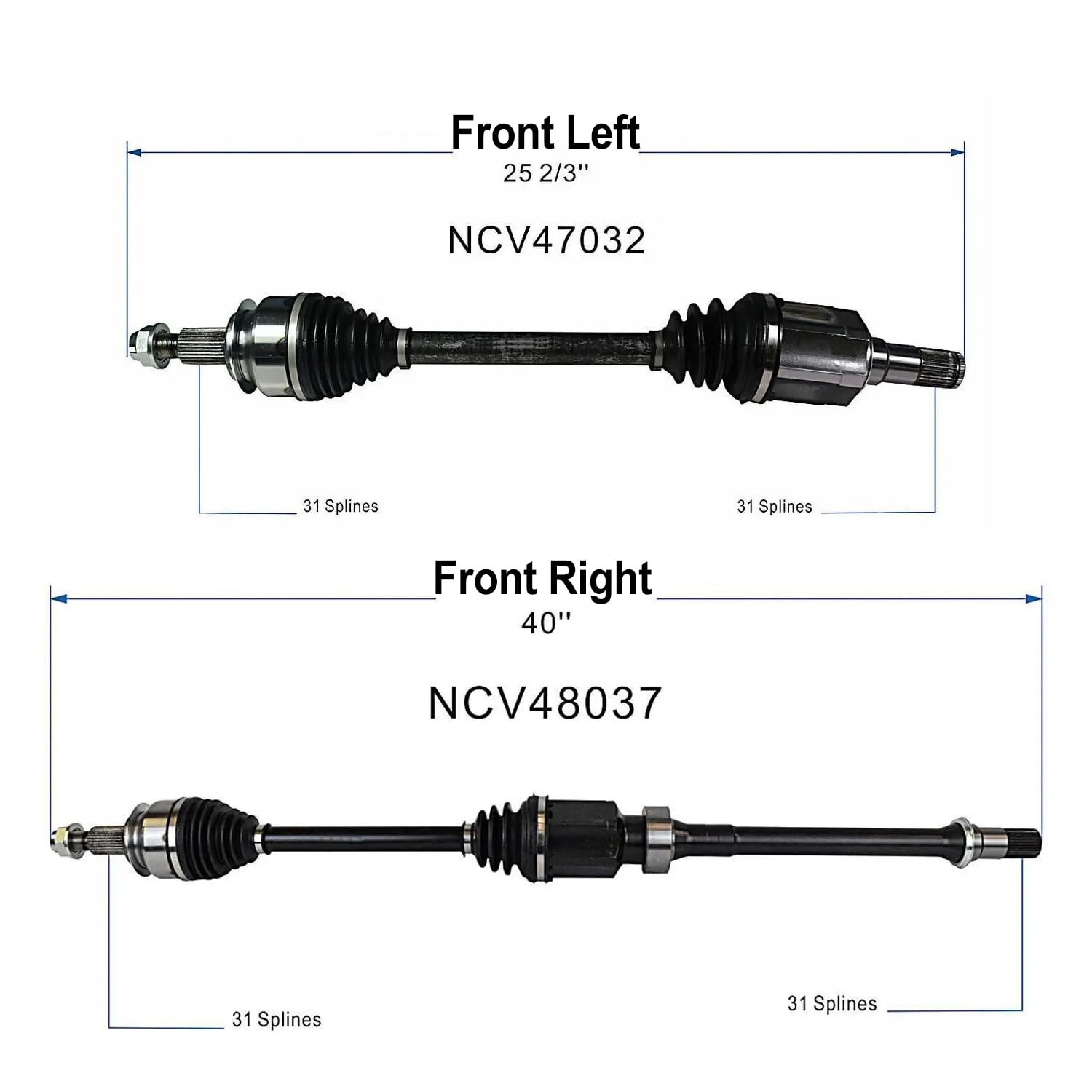 Maxfavor FWD CV Axle Joint Shaft Assembly Compatible with 2013 2014 2015 Mazda CX-5, Automatic Trans, Touring/Grand Touring/Sport Sport Utility 4-Door 2.0L L4, Front Left Right (Passenger Driver) Side