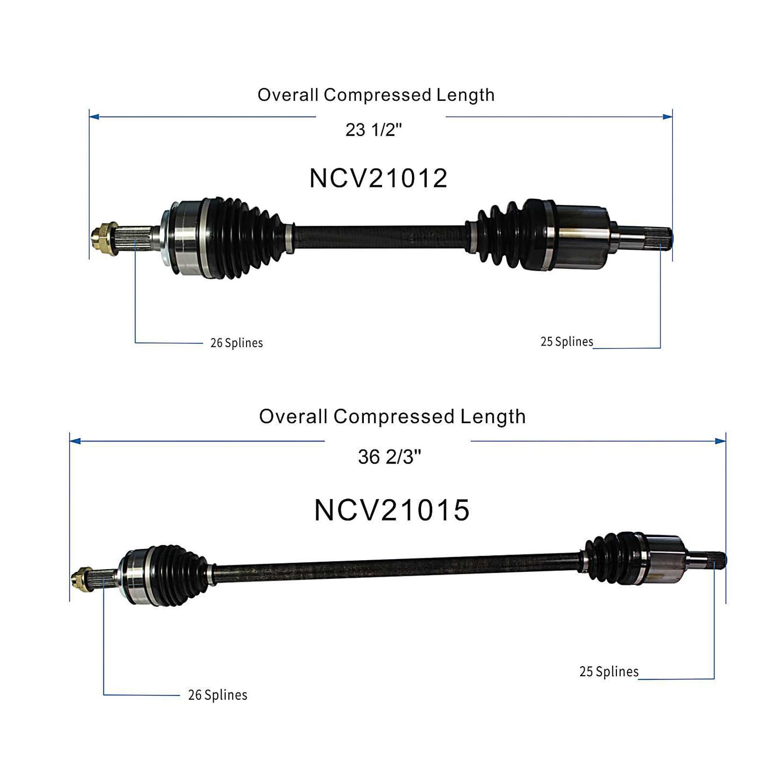 Front Pair CV Axle Shaft Assembly Compatible with Acura Models 2014 ILX Hybrid Fit for Honda Models 2013-2015 Civic Hybrid CV Joint Replace 44305-TT1-A01 91240 HO-8420 11827354 66-4331 44306-TT1-A01