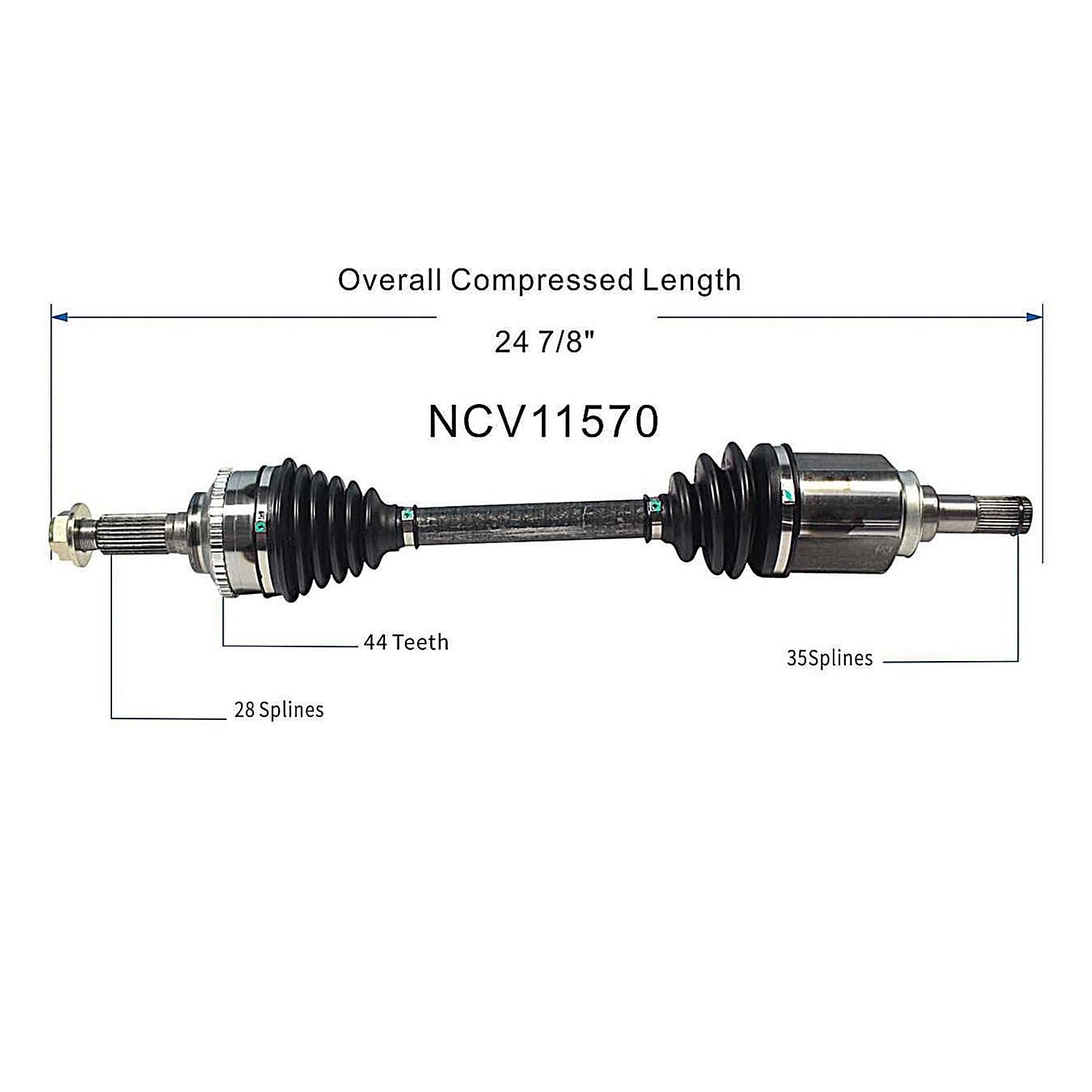 Front Left CV Axle Shaft Assembly Compatible with 2006-2011 Mariner Hybrid 2005-2012 Escape Hybrid 2009-2012 Escape Limited Hybrid CV Joint Replace 5M6Z-3A427-AB 5M6Z-3A427-AA 5M6Z-3A427-AA