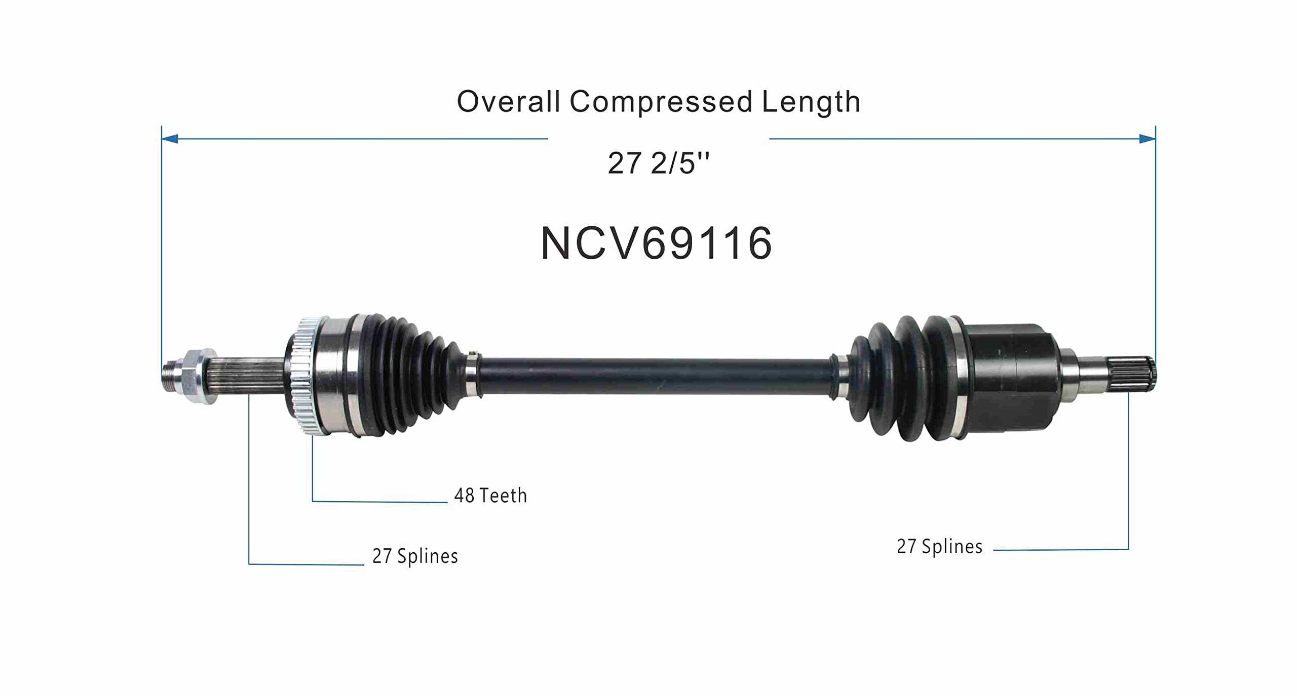 MAXFAVOR Pair(2) Front CV Axle Joint Shaft Assembly Compatible with 2011-2013 Hyundai Tucson L4 2.0L Manual Trans, FWD Driver and Passenger(Left Right) Side