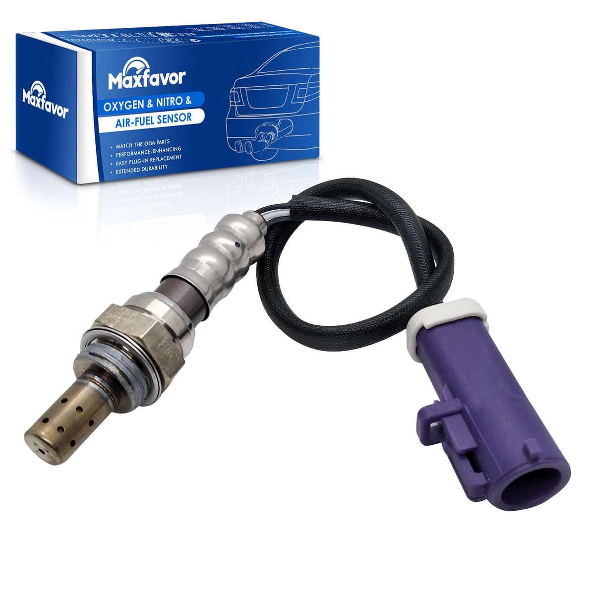 Maxfavor 1Pc Downstream O2 Oxygen Sensor Replacement for 2011 2012 2013 Ford Fiesta L4 1.6L for Manual Trans, for 2014 2015 Ford Fiesta L4 1.6L for Non-Turbo 02 Sensor 234-4555