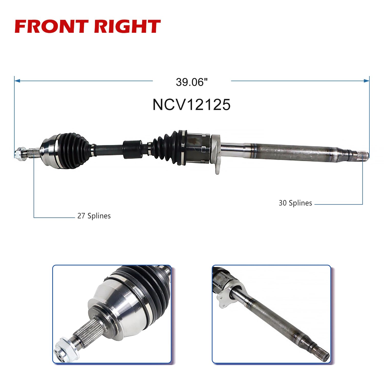 Front Pair CV Axle Shaft Assembly Compatible with Chrysler Models 2015-2017 200 CV Joint Replace 5212-3596AB 5212-3845AA 6823-8842AA 6823-8842AB 6823-8842AE 6829-2303AA 6829-2303AB 5212-3596AA