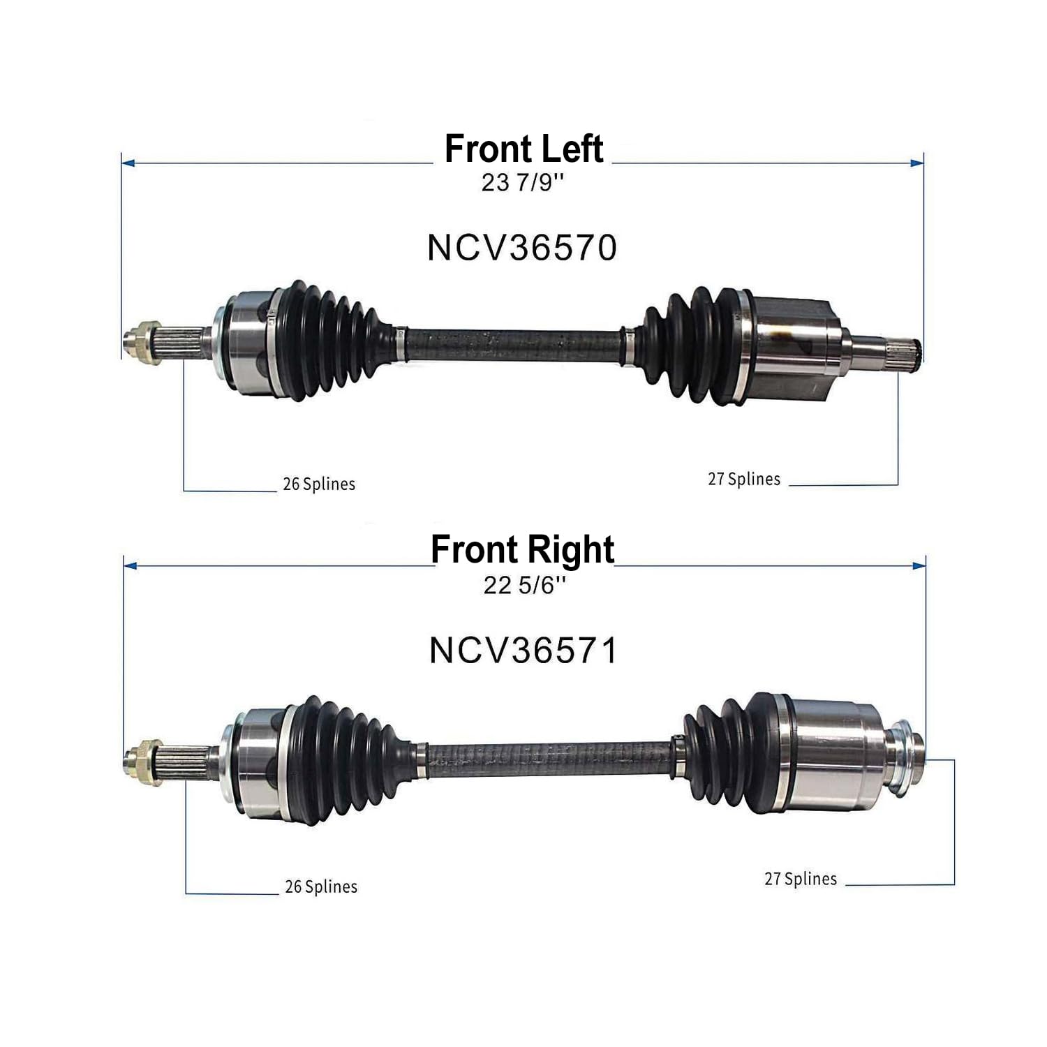 Front Pair CV Axle Shaft Assembly Compatible with Honda Models 2006-2011 Civic CV Joint Replace 44306-SNE-A21 44306SNAN00 44306SNEA21 44305-SNA-N00 44305-SNA-N01 44305-SNE-A21 44306-SNA-N00