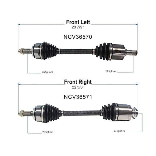Front Pair CV Axle Shaft Assembly Compatible with Honda Models 2006-2011 Civic CV Joint Replace 44306-SNE-A21 44306SNAN00 44306SNEA21 44305-SNA-N00 44305-SNA-N01 44305-SNE-A21 44306-SNA-N00