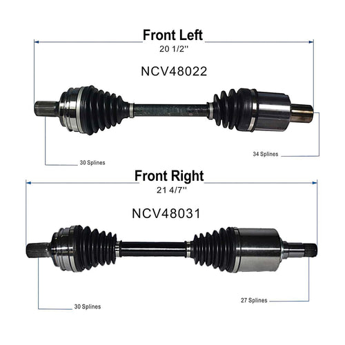 Front Pair CV Axle Shaft Assembly Compatible with Mercedes-Benz Models 2010-2015 GLK CV Joint Replace 212-330-02-00-80 212-330-18-01 212-330-20-01 212-330-57-01 212-330-57-01-80 212-330-02-00