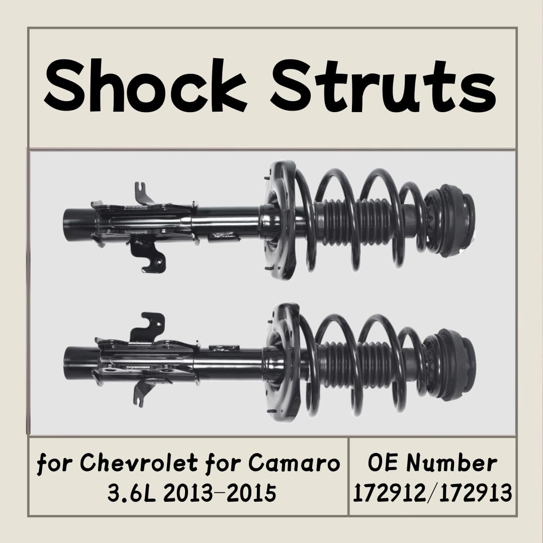 Maxfavor Front Complete Strut Assemblies with Coil Springs and Rear Shock Absorbers Replacement 172913 172912 Compatible with 2013-2015 Chevy Camaro V6-3.6L Set of 2