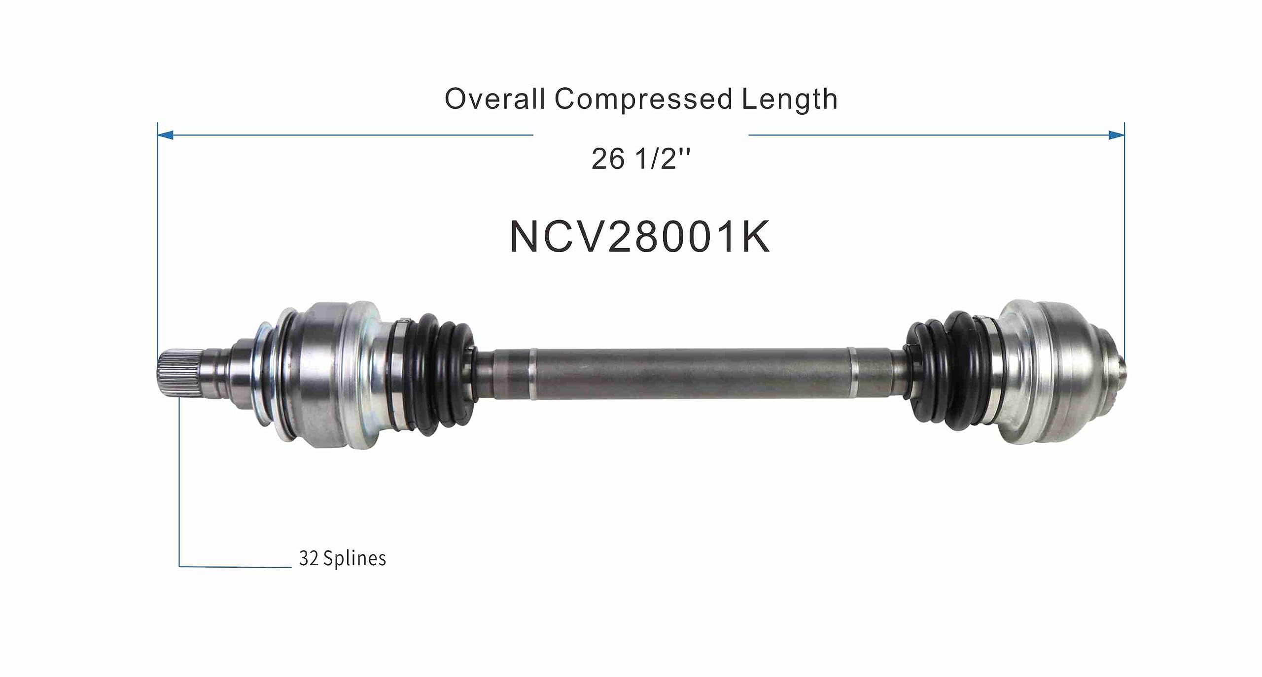 MAXFAVOR CV Axle Rear RWD Compatible with BMW M5 2013-2016/M6 2012-2018/M6 Gran Coupe 2014-2019 V8 4.4L, A Pair CV Axle Joint Shaft Assembly, Left and Right Side