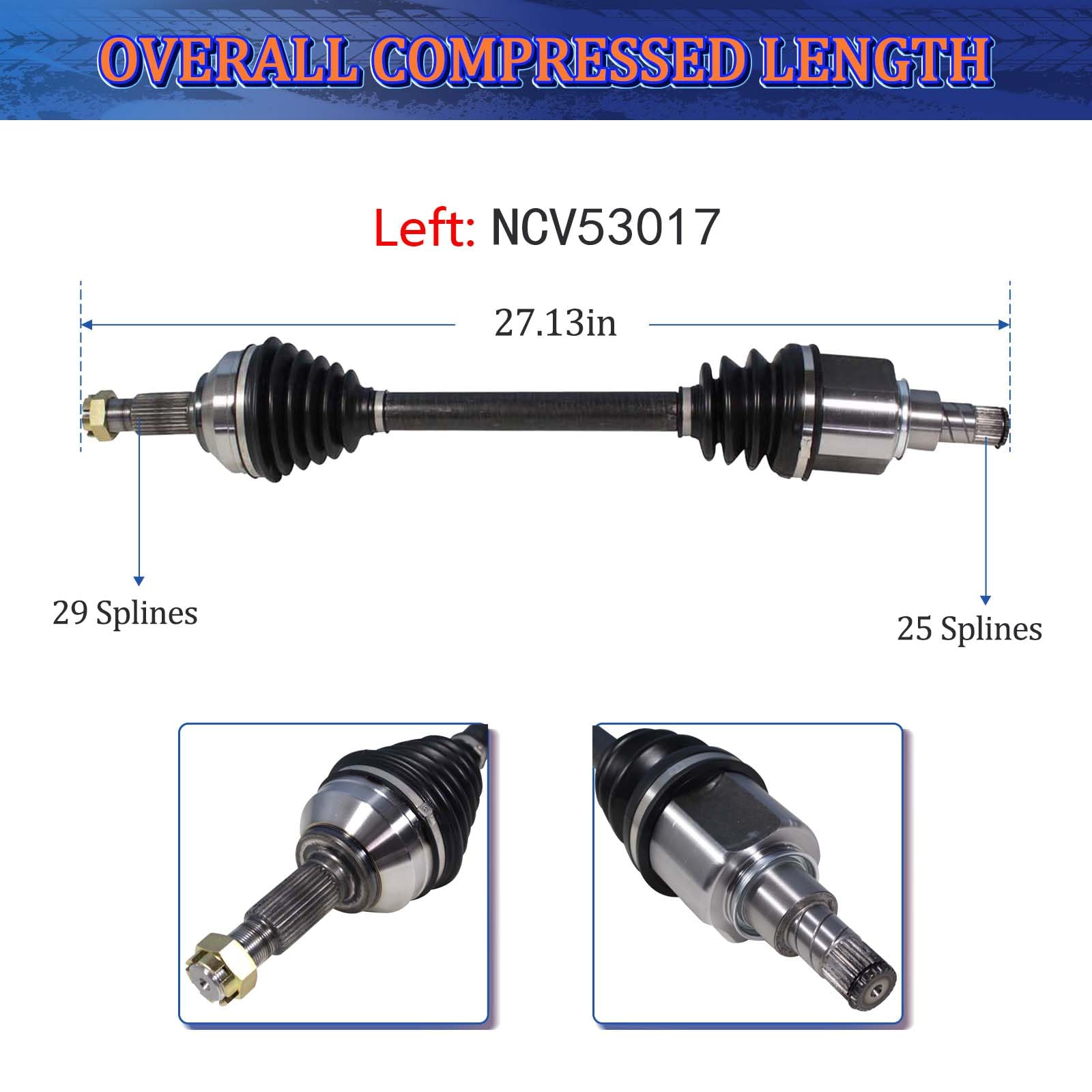 MAXFAVOR CV Axle Shaft Assembly Replacement for Nissan Sentra S SV SL SR Sense Advance, Automatic Trans 2013-2019