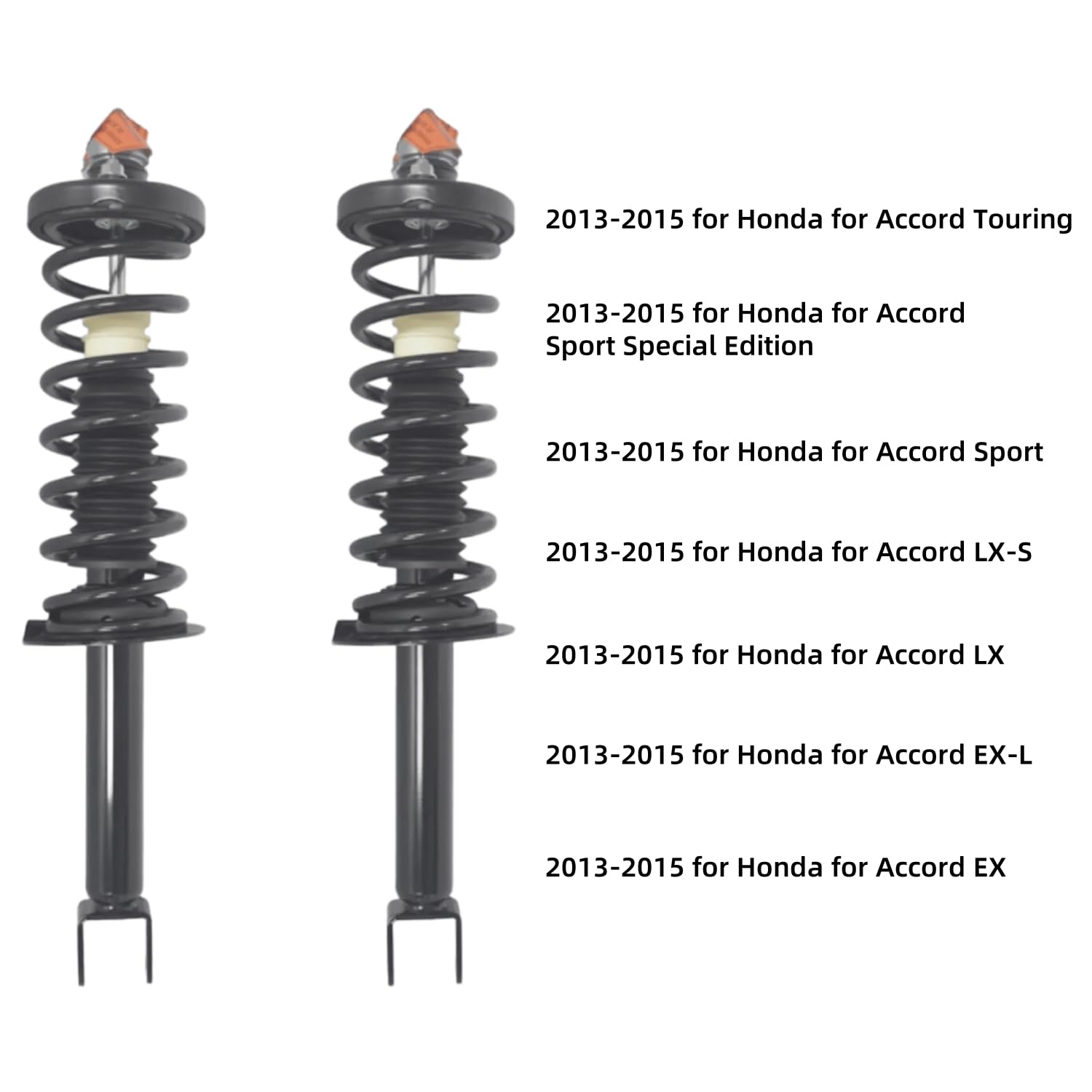 Maxfavor Struts Shock Absorbers for 2013 2014 2015 Accord V6-3.5L, 2 Complete Rear Struts w/Coil Spring, 2 Rear Shock Absorbers Assembly Replacement 272984