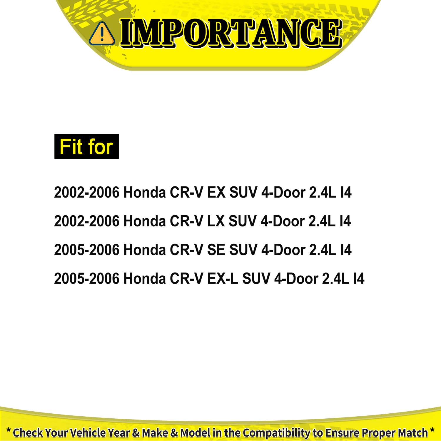 Maxfavor Front CV Axle Shaft Assembly fit for Honda CR-V CRV 2006 2005 2004 2003 2002, L4 2.4L, LX EX SE EX-L Models, CV Joint Axle Shaft Front Passenger Driver Side