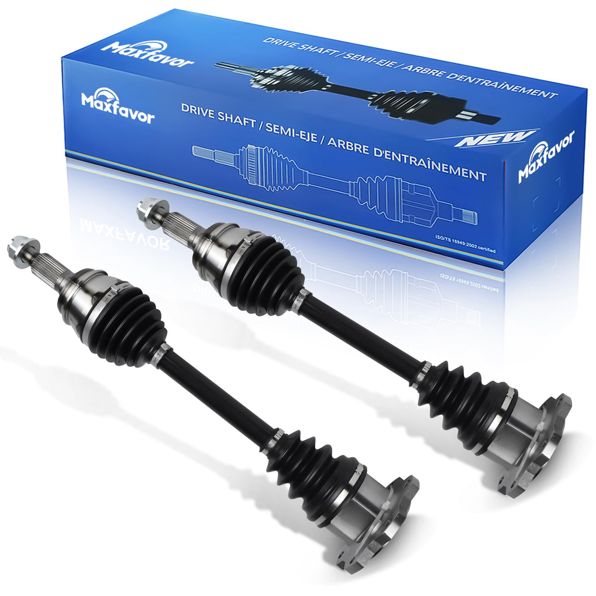 Maxfavor CV Axle Front Fit for Ford F-150 1995-2003, F-150 Heritage 2004, Expedition 1997-2002, for F-250 1995-1999, Lobo 1997-2001, and for Lincoln Navigator 1998-2002 CV Axles Shaft Left Right Side