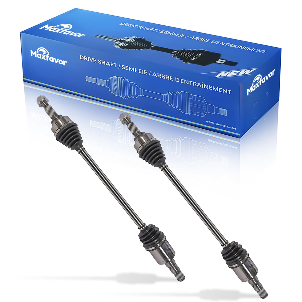 MAXFAVOR CV Axle Shaft Assembly Pair Compatible with 2020 2021 2022 2023 Tesla Y Performance/Mayor/Performance Standard Range/Estandar/Base/Mayor Long Range; 6 Ball Outer Joint Structure OE# NCV99035