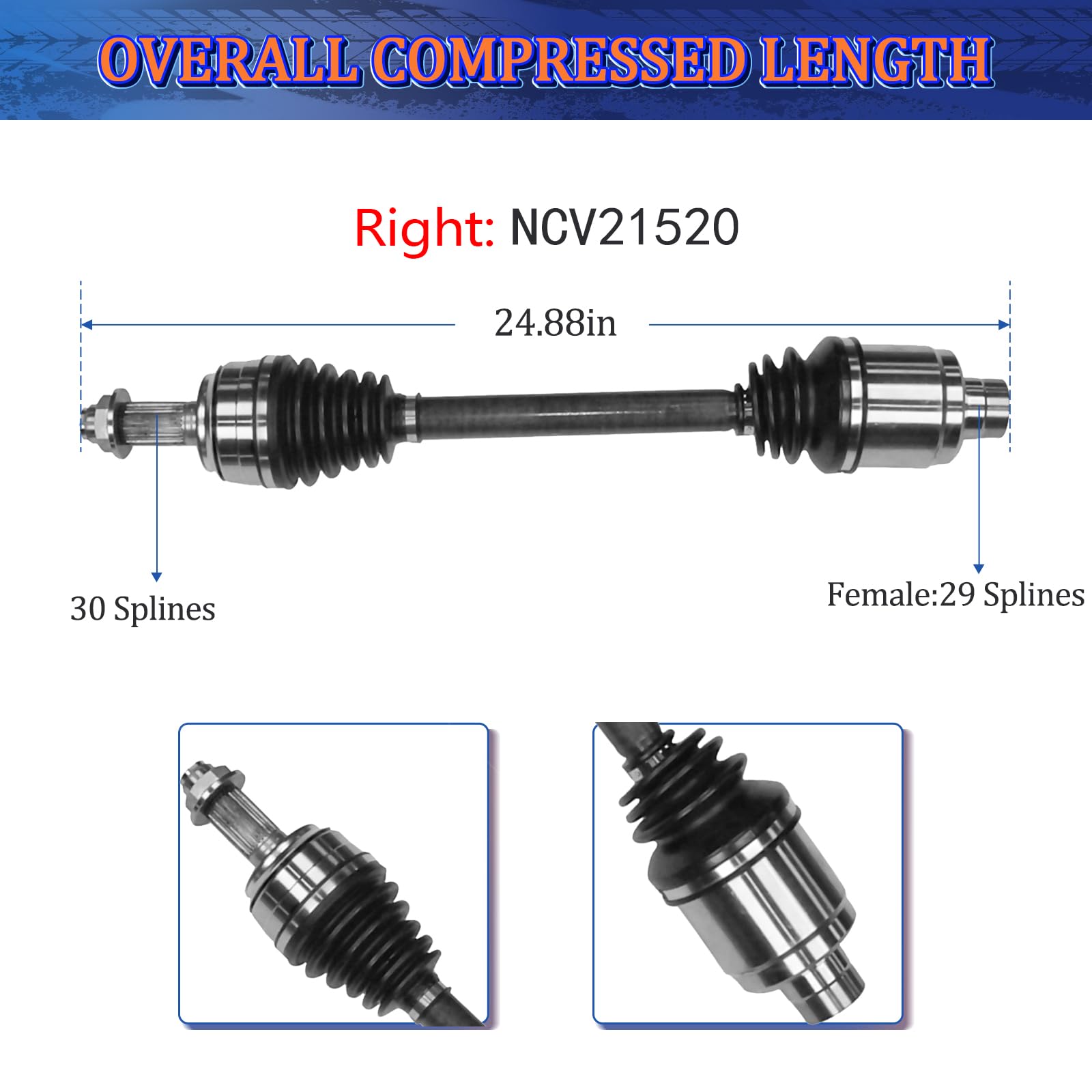 CV Joint Axle Assembly Front Pair Set of 2 Premium CV Axles Fit s Acura TL SH-AWD Sedan Auto Trans 3.7L 3.5L