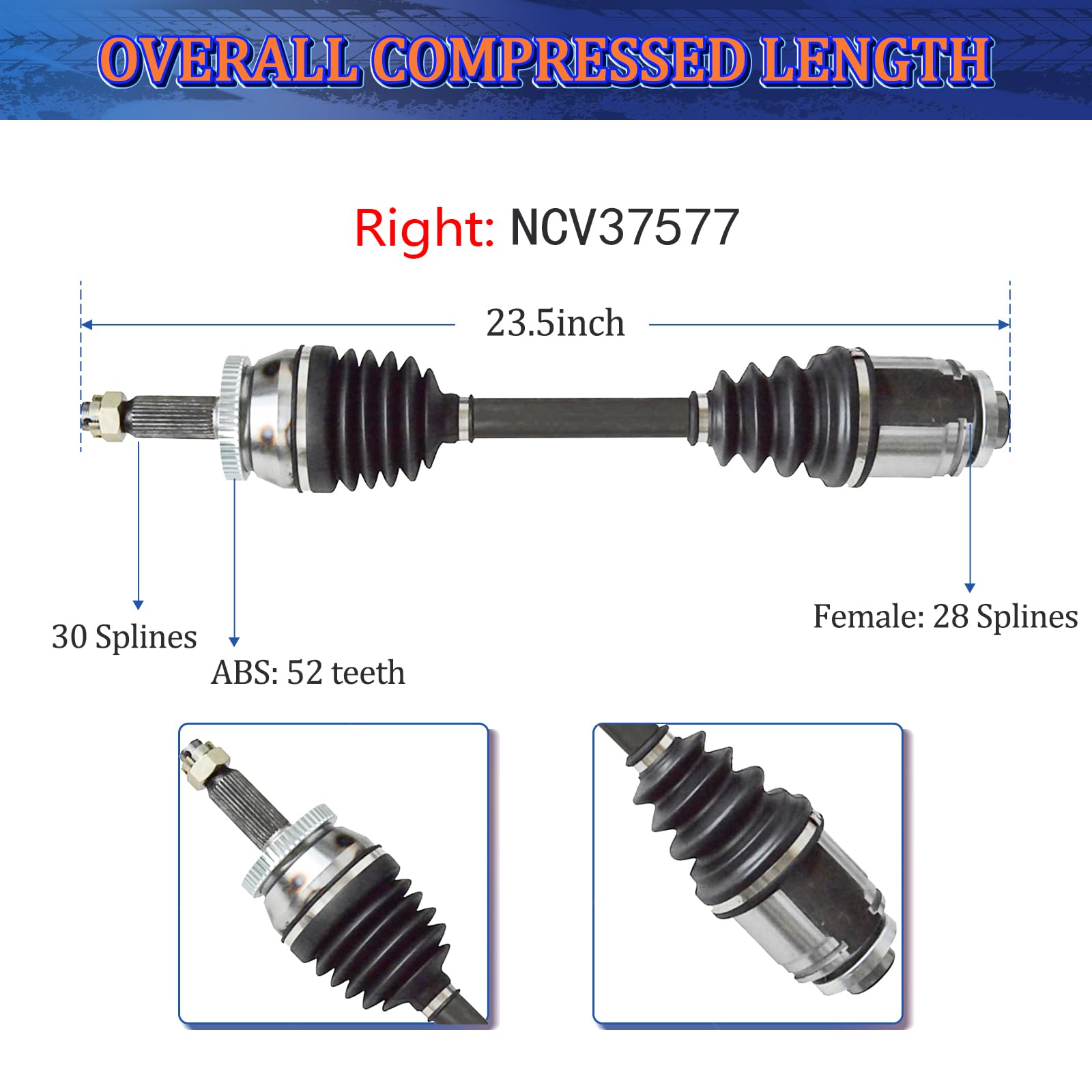 Maxfavor CV Axle Shaft Assembly fit for 2011-2013 Kia Sorento, 2010-2012 Hyundai Santa Fe 2.4L 3.5L V6 AWD FWD Automatic, Front Driver and Passenger Side