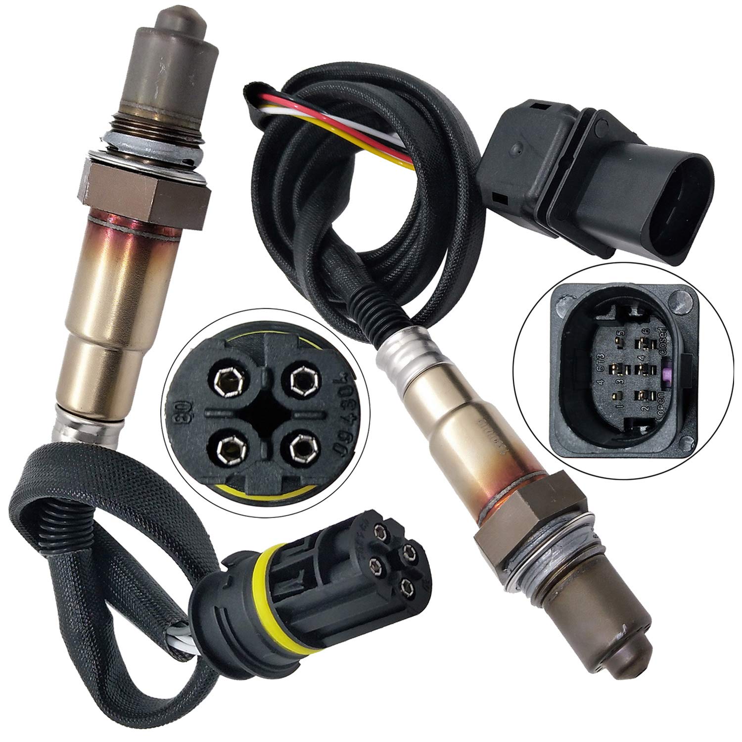 Maxfavor 2Pcs 234-4875 234-5138 Upstream Downstream O2 Oxygen Sensor Compatible with 2006 2007 2008 2009 2010 BMW 550i&BMW 650i, 2007 2008 2009 2010 BMW X5 4.8L O2 Sensor