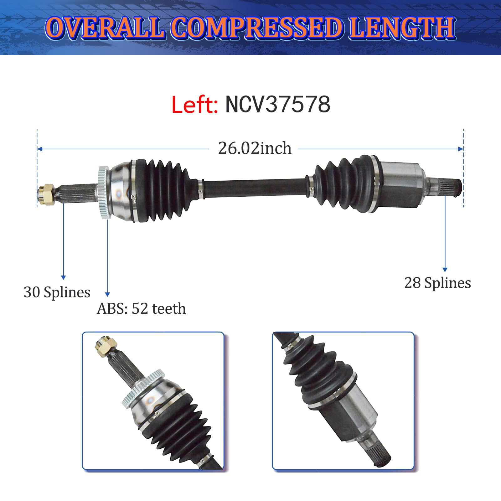 Maxfavor CV Axle Shaft Assembly fit for 2011-2013 Kia Sorento, 2010-2012 Hyundai Santa Fe 2.4L 3.5L V6 AWD FWD Automatic, Front Driver and Passenger Side