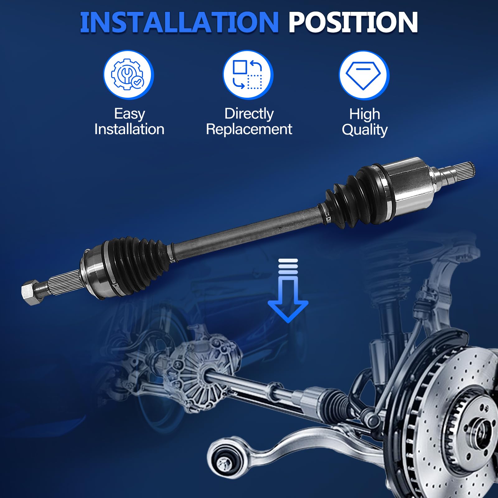 Maxfavor CV Axle Front AWD Compatible with Nissan Rogue 2014 2015 2016 2017 2018 2019 2020 S SL SV 2.5L, 2 Pieces Left Right Side Driver Passenger CV Joint Assembly