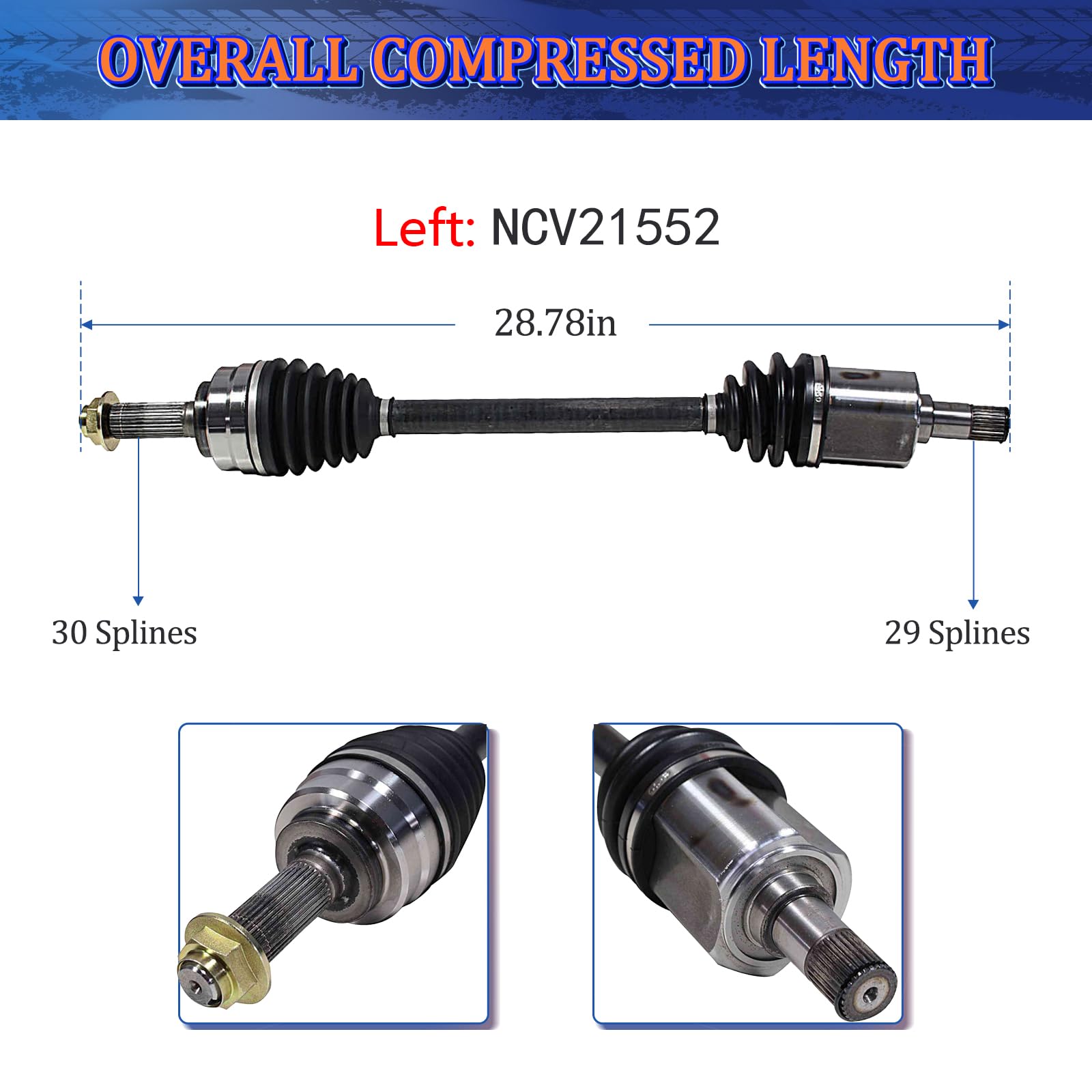 Maxfavor CV Axle Shaft Assembly Compatible With Honda Pilot 2012 2013 2014 2015, EX EX-L LX Touring Sport Utility 3.5L V6 GAS, Left Right Front (Driver Passenger Side) CV Joints