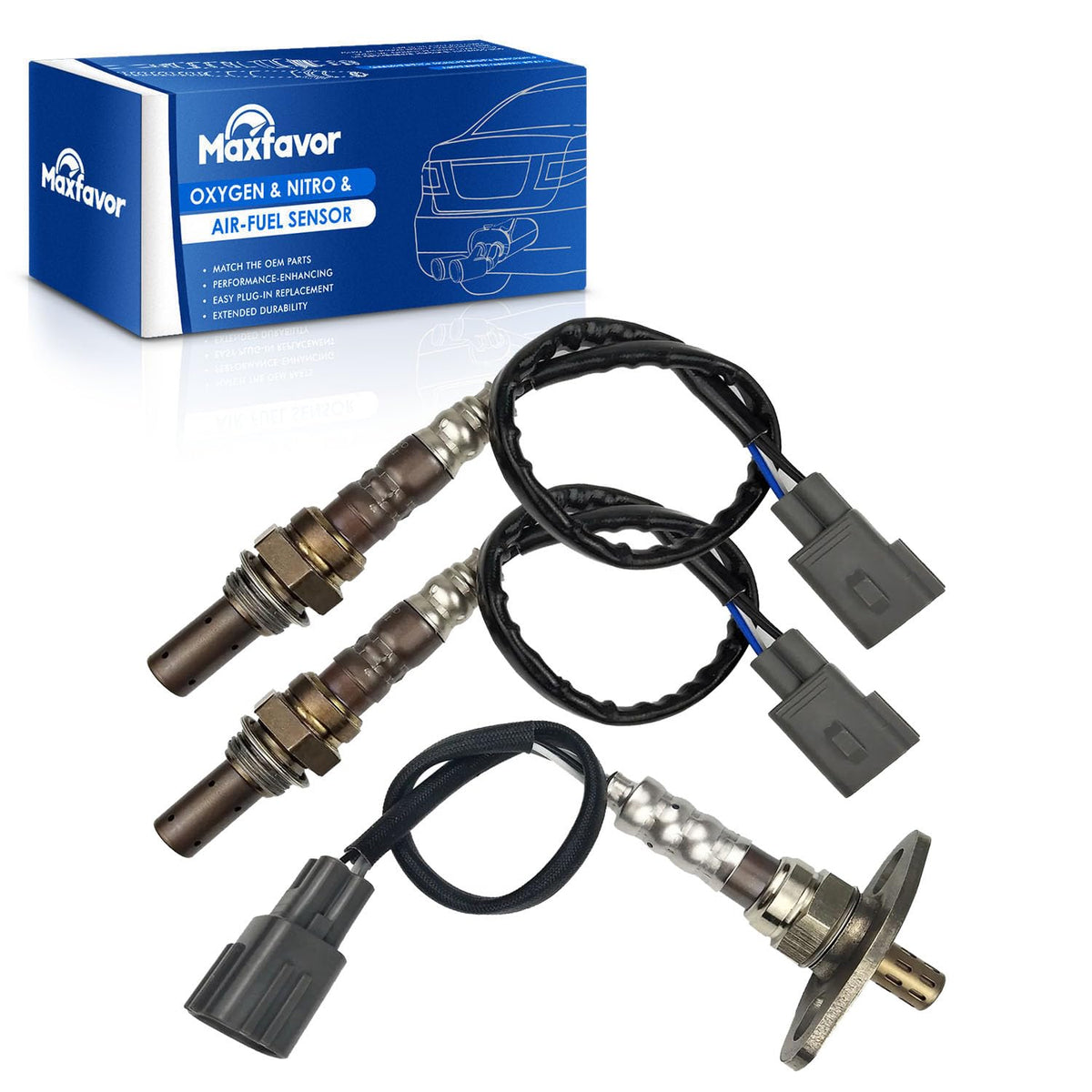 Maxfavor Upstream Downstream O2 Oxygen Sensor Replacement for 2001 2002 2003 Toyota Sienna V6-3.0L Air Fuel Ratio 02 Sensor 234-9021 x2 234-4163 x1