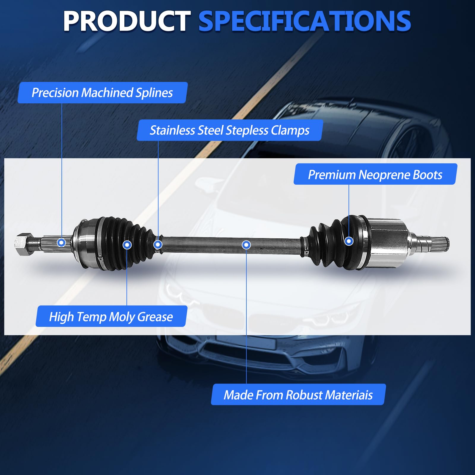 Maxfavor CV Axle Front AWD Compatible with Nissan Rogue 2014 2015 2016 2017 2018 2019 2020 S SL SV 2.5L, 2 Pieces Left Right Side Driver Passenger CV Joint Assembly
