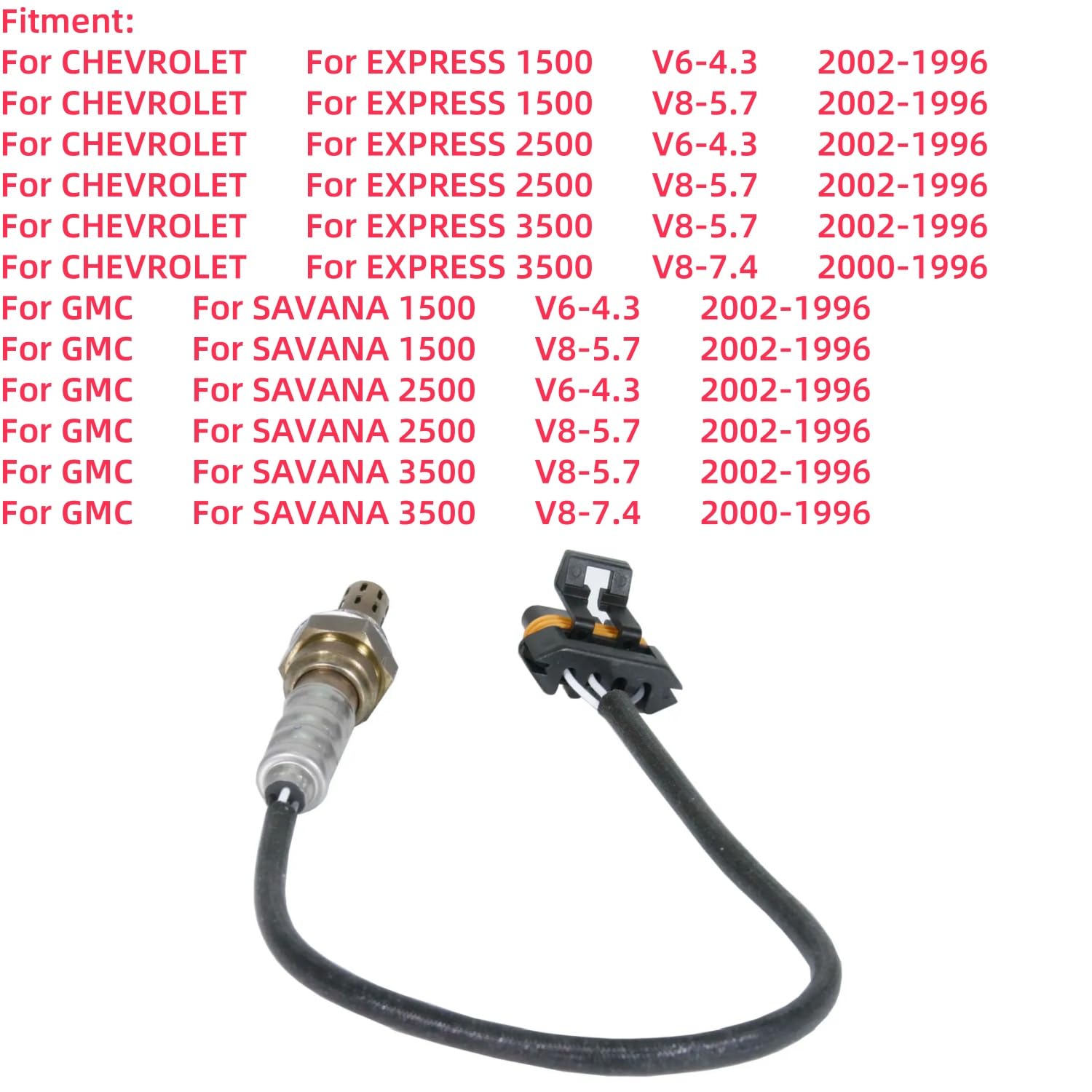 Upstream Oxygen Sensor Compatible with 1996-1999 C/K Series 1996-2002 Express 1996-2000 G30/P30 1999-2000 Silverado 1996-2000 Suburban O2 Sensor Replace 75-1733 21543 AFS136 AFS93 234-4019
