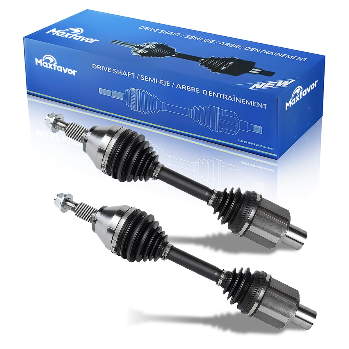 Maxfavor CV Axle Front Pair Compatible with 2012-2025 Ram 1500, 2022-2024 Jeep Grand Wagoneer, 2022-2024 Jeep Wagoneer, AWD 4WD RWD, CV Axle Joint Shaft Assembly Front Driver Passenger Side