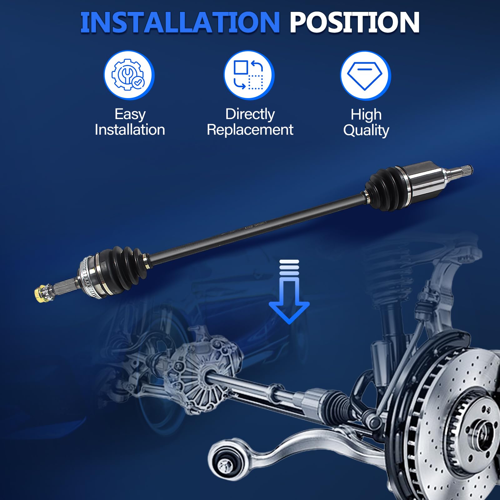 Maxfavor CV Axle Front Driver Passenger Replacement for 1993-97 Geo Prizm, 1990-93 Toyota Celica Manual Trans St, 1993-02 Toyota Corolla, CV Joint axle Shaft fit 1.8L 1.6L