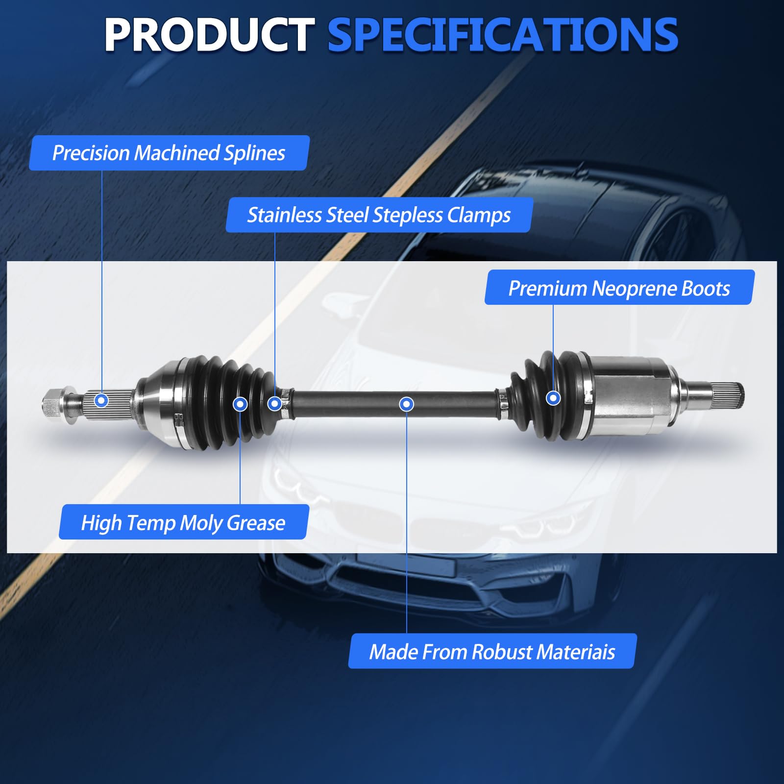 Maxfavor CV Axle Front FWD Replacement for Nissan Pathfinder 2013 2014 2015 INFINITI QX60 2014 2015 JX35 2013 Base 3.5L Auto Trans, A Pair Driver and Passenger Left Right CV Axle Joint Shaft Assembly