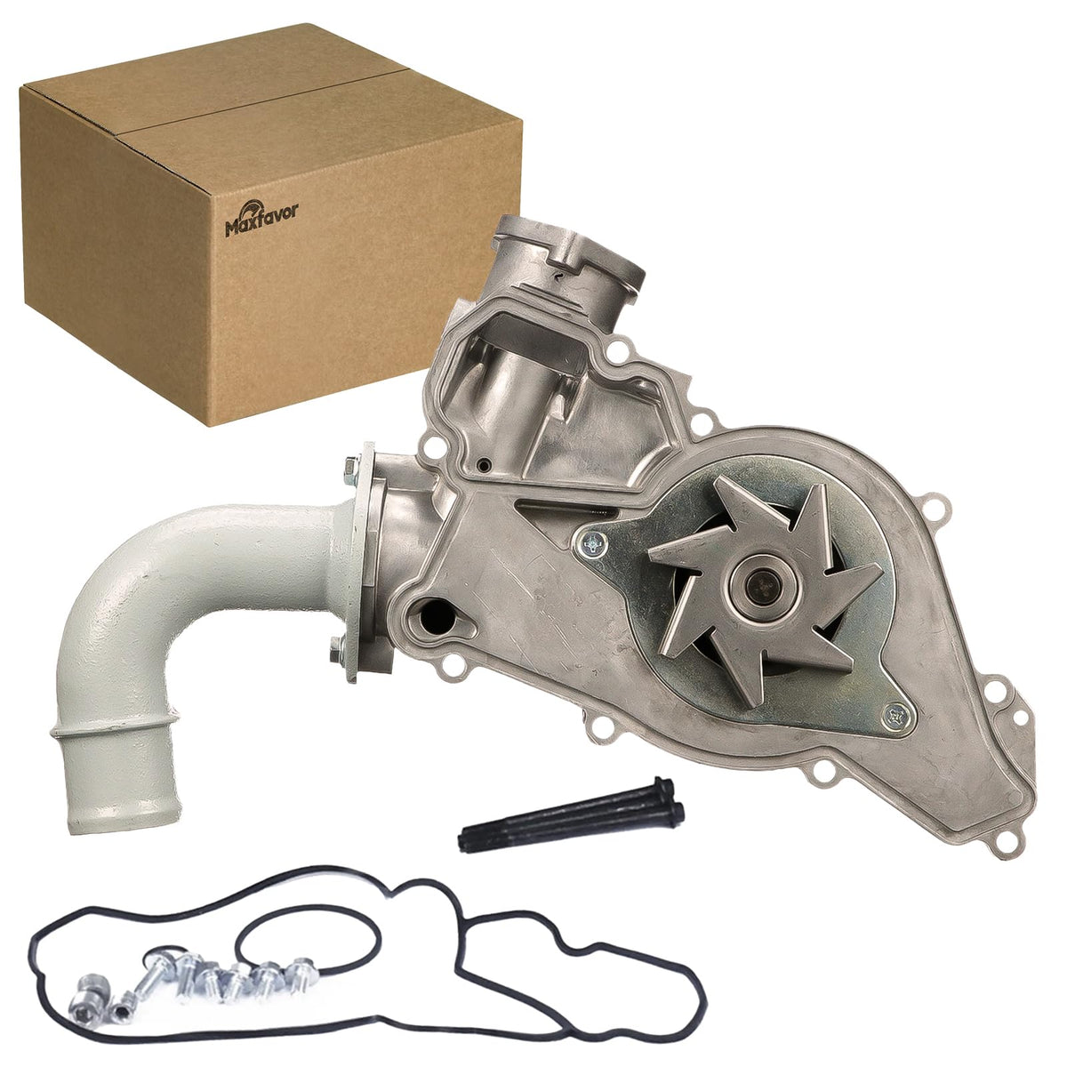 Maxfavor AW4114 Engine Water Pump Compatible with 1999-2003 Ford E-350 F-250 F-350 F-450 F-550 Super Duty, for 1996-1997 F-350/F-59 Commercial Stripped Chassis/F-Super Duty, Replacement WP9128