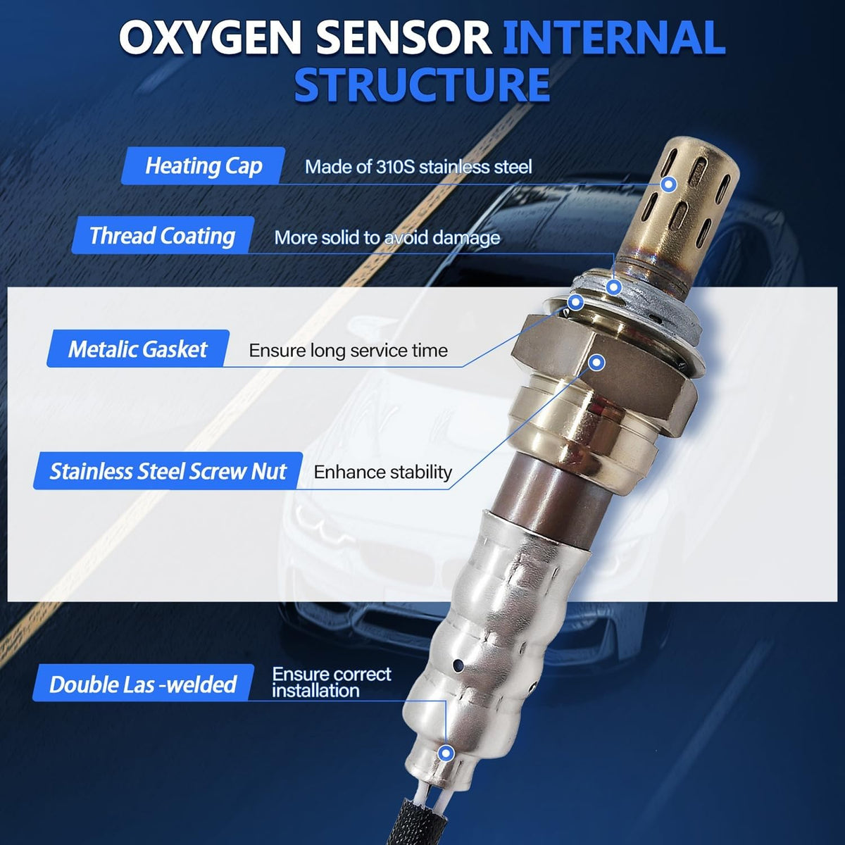 Maxfavor 234-4189 Oxygen O2 Sensor Downstream Fit for Toyota Tacoma 2001 2002 2003 2004 2.4L 3.4L