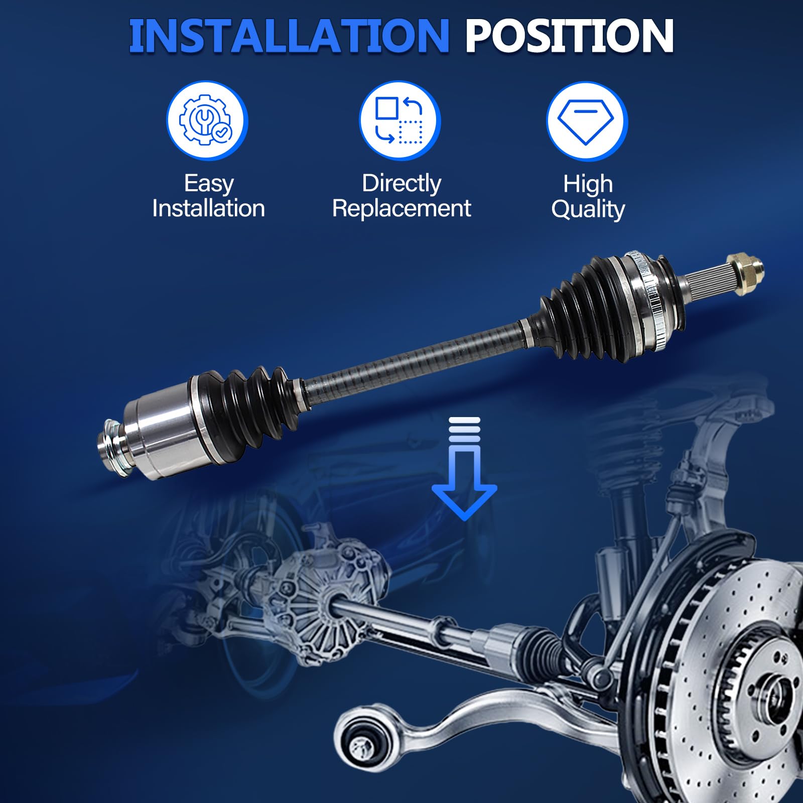 Maxfavor CV Axle Front Pair for 1997-2002 Honda CR-V CV Axle LX EX SE, 2.0L L4, Automatic Trans, CV Axle Joints Shaft Assembly Left Right (Dricer Passenger) Side