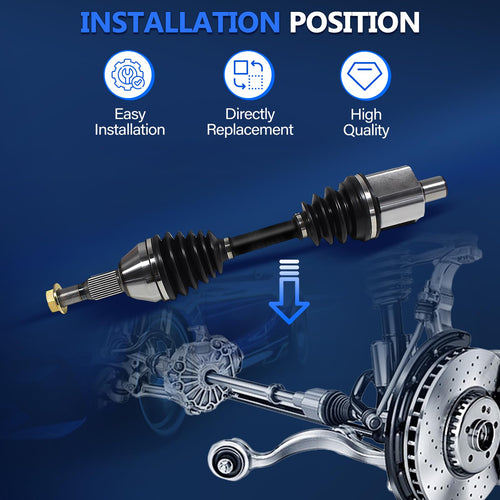 Eje CV Delantero Compatible con Buick Lesabre 2000 2001 2002 2003 2004 2005 y Lucerne 2006 2007 2008 2009 2010 3.8L 3.9L, para Pontiac Bonneville 2000-2004 Ejes CV Junta Eje FWD Lado Conductor y